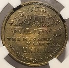 Political Al 1860-57 Brass Ngc Ms-63 - Abraham Lincoln   Jensch   Meyer Chicago