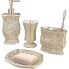 Resin Bathroom Accessory Set Soap Dispenser Toothbrush Holder Tumbler Soap Dish