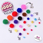 1000 Assorted Pom Poms     Soft And Fluffy Craft Pom Pom Balls     Multicolor Cra   