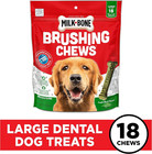 Fresh Breath Brushing Chews  18 Large Daily Dental Dog Treats Scrubbing Action H