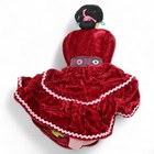 Handmade Native American Doll With Red Velvet Dress   Beaded Necklace