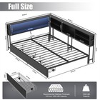 Corner Bed Full Size Metal Daybed With Led Lights storage Bookcase And 2 Drawers