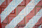 Graphic Vintage 1950 s Mid Century Straight Furrows Log Cabin Antique Quilt 