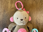 Carters Child Of Mine Plush Monkey Pink Toy Rattle Crinkle Plush Stroller Clip