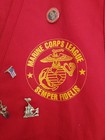 Augusta Marine Corp League Vest Red 2 Sided Logo Size Xl  With 8 Pins Some Vtg