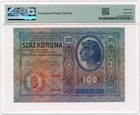 Austria-hungary - 100 Kronen 1912   P12   Pmg Unc 64 Epq   Original Ah Issue