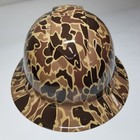 Full Brim Hard Hat Custom Hydro Dipped In Brown Duck Hunter  awesome Colors
