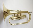 Funion Marching Mellophone Horn Set F Key Gold Lacquer Brass Body  Case New
