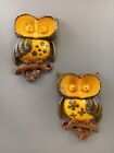 Vintage Sexton Metal Owl Wall Art Set Of  2 Wall Plaques Mid Century 1970 Read