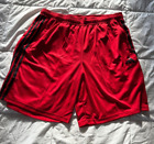 Mens Adidas Aeroready Training Essentials Pique 3-stripes Red Shorts Xl