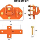 3 8  Tractor Bucket Hooks With 1 2    Tie Down D Rings orange   Grade 70 Forged St