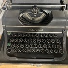 Vintage Underwood Portable 4 Bank Typewriter Model Universal W Wooden Case