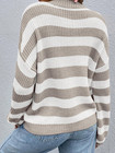 Striped Pattern Drop Shoulder Sweater long Sleeve Tops