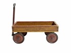 Antique Jitney Wooden Toy Wagon Small Size 20th Century Pull Toy