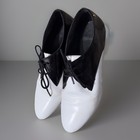 Bass Oxford Saddle Shoes Womens 7 5 Black White Leather  vintage 50 s Style