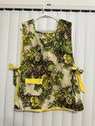 Vntg Kitchen House Reversible Floral Full Apron With Pocket