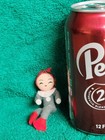 Vtg 50-60s Christmas Elf Child Pixie Doll Japan Shelf Sitter Felt Stockinette