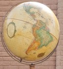 Vintage Replogle 16  Diameter Globe World Classic Map 37  Tall  Wood Metal Stand