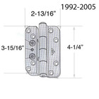 Andersen Frenchwood Patio Door Hinge Old Style 2579421 - Satin Nickel - Lh Left