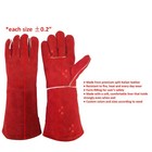 16inc Premium Leather Welding Gloves Heat Resistant Safety Work Heavy Duty Large