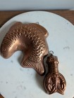 Vintage Copper Fish   Lobster Wall Mold Set Kitchen Decor Jello Baking Molds