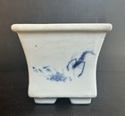 Antique    Vtg Chinese Blue And White Porcelain Planter
