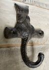 Cast Iron 4  Single Rustic Brown Cat Kitty Coat Hat Key Purse Bag Hook Rack Hang
