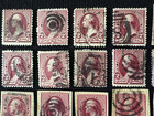 1890-93 Us 2 Random 2c Washington Stamps Lake Color Used  Sc 219d