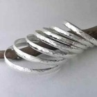 Set Of 7 Bangle Solid 925 Sterling Hammered Silver Handmade Women Bangle  M1270