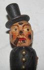 Vintage Wine Cork Bottle Stopper Pourer Top Hat Man Cigar Germany Carved Wood