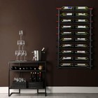  wall Mount   Wall Mounted Wine Holder For 20 Wine Bottles Display - Black Met  