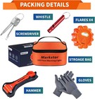 Led Road Flare Emergency Safety Kit With Hammer Whistle And Gloves For Car Road