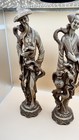 Vtg 19    Tall Artmark Resin Asian Man   Woman Sorcerer   Goddess Figurines