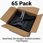 Lot Of 65 Black Standard Plastic Garment Hangers 17  Wide Free Shipping