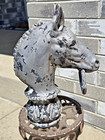 Vintage Cast Aluminum Horse Head Hitching Post Topper Ornate Designs