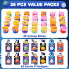 28 Pack Valentines Day Gift For Kids  Galaxy Slime Stress Relief Fidget Toy With
