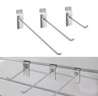 100pcs Slatwall Hooks 4 Inch Panel Display Hooks Metal Slat Wall Chrome