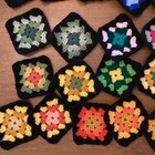 50 5 Inch Granny Squares Lot C Crochet Blanket Scarf Pillows Bags   More