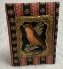 Vintage Antique Victorian Trade Card Framed  Bird  Union Case Goldtone Mat
