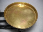 Vintage Balance Scale Wrought Iron W  Brass Pans And One Weight 20  X 10 