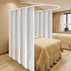 Room Divider Rod Privacy U-shaped Room Divider Rod With Ceiling Support white
