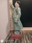 Vintage Chinese Cultural Revolution Porcelain Mao Zedong Statue Waving Overcoat 