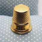 Vtg Lillian Vernon Gold Tone Metal Thimble W 1978 Christmas Bell