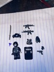 Custom Swat Police Minifigure Set With Skull Mask  Tactical Gear   Weapons