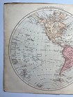 Antique Map Of The World In Hemispheres 1876 Chambers s Encyclopedia
