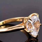 2ct Heart Cut Real Moissanite Solitaire Engagement Ring 14k Yellow Gold Plated