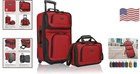 Effortless Travel With Rio Lightweight Expandable Red Suitcase Set - 2 Pieces