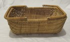 Vintage Wicker Basket With Handle Rustic Farmhouse Decor Rectangular Video
