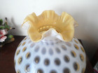 Fenton Honeysuckle Ruffled Opalescent Coin Dot Lamp Shade 10  Fitting 1948-50