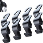 Universal Car Back Seat Headrest Hook  8 Pack Black